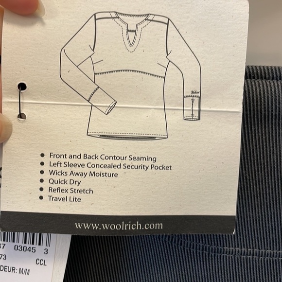 SzM Woolrich Long Sleeve Slim Fit Charcoal Grey Performance Shirt NWT - Picture 8 of 8